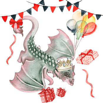 Watercolor hand drawn tropical cute dinosaurs birthday composition. png
