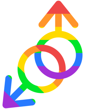 Cute and Colorful hand drawn kawaii pride month elements set LGBT gender icon png