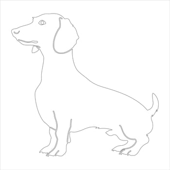 Hand drawn dog outline illustration vector