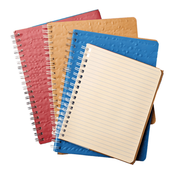 3D Rendering of a Blank Notebooks with Pen on it on Transparent Background png