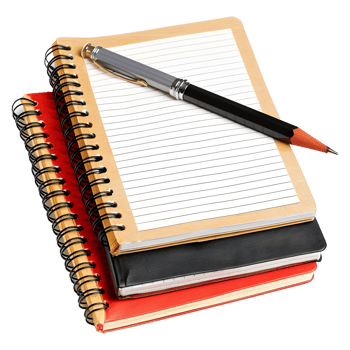 3D Rendering of a Notebooks with Pen on it on Transparent Background png