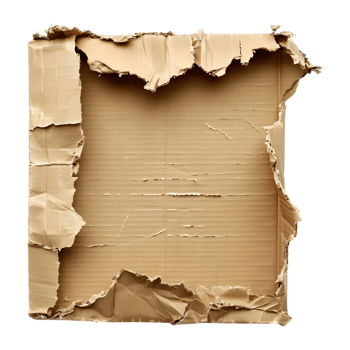 3D Rendering of a Carboard Brown Paper on Transparent Background png