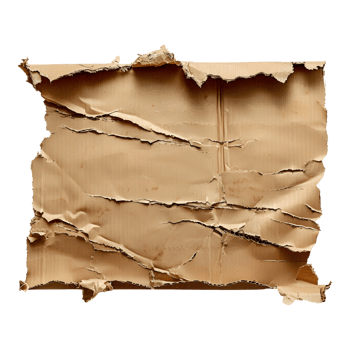 3D Rendering of a Carboard Brown Paper on Transparent Background png