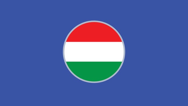 Hungary Flag Emblem European Nations 2024 Teams Countries European Germany Football Symbol Logo Design Illustration vector