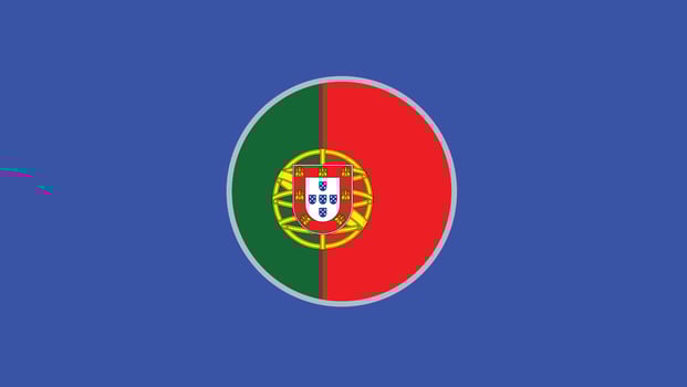 Portugal Flag Emblem European Nations 2024 Teams Countries European Germany Football Symbol Logo Design Illustration vector