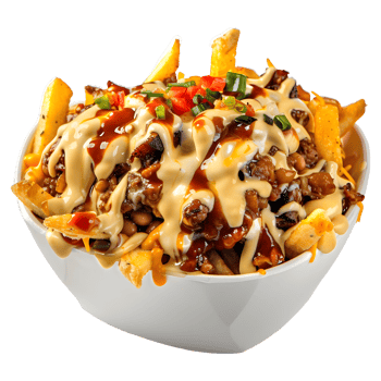 3D Rendering of a Chili Cheese Fries on Transparent Background png