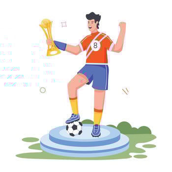 Football Players Flat Illustrations vector