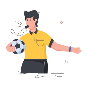 Football Athletes Flat Illustrations vector