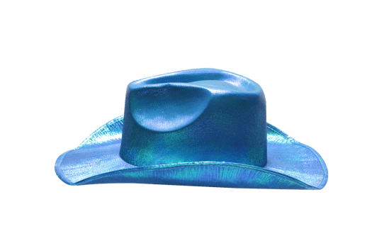 vibrant blue cowboy hat on neutral background png
