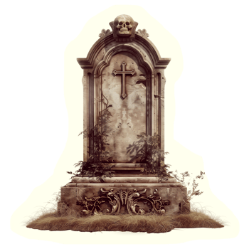 Cut out faded photo of halloween tombstone png
