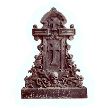 Cut out faded photo of halloween tombstone png