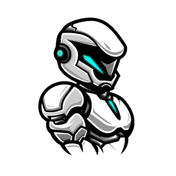 Futuristic robot with a sleek design and a glowing blue visor png