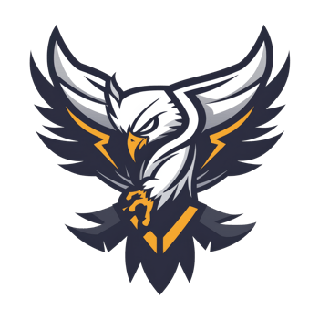 Majestic eagle emblem with a fierce gaze png