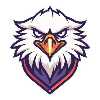 Majestic eagle head with a fierce gaze embodied in a sleek logo design png