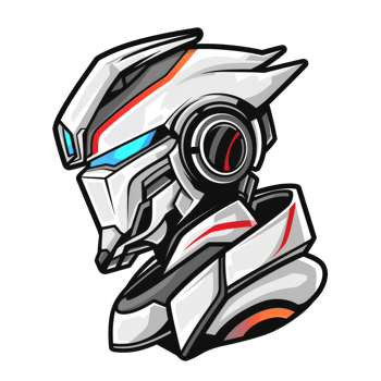 Stylized robotic head with futuristic design png