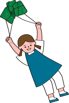 a girl hold some rice dumpling png