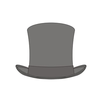 kids drawing cartoon illustration top hat icon Isolated on White vector