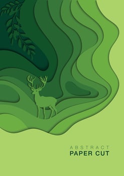 Vertical banner with 3D abstract paper cut background designed for book covers, flyers, presentations, posters and invitations. Lower copy space included. vector