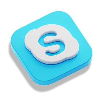 skype app 3d concept logo icon isometric with round corner square base in transparent background isolated png