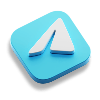 telegram app 3d concept logo icon isometric with round corner square base in transparent background isolated png