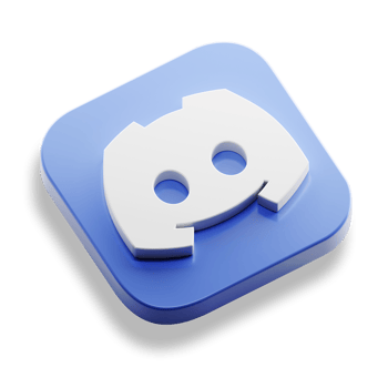 discord group app 3d concept logo icon isometric with round corner square base in transparent background isolated png