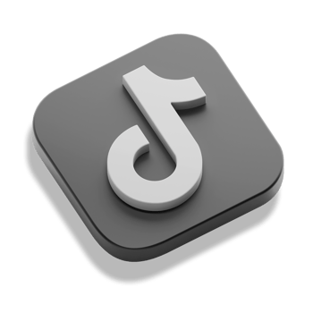 tiktok social media app 3d concept logo icon isometric with round corner square base in transparent background isolated png