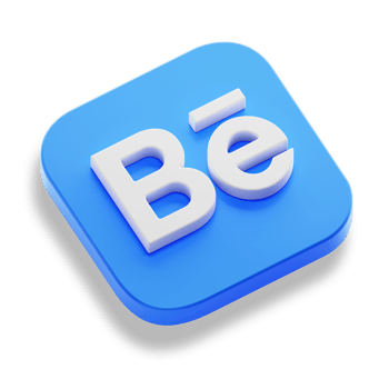 behance designer app 3d concept logo icon isometric with round corner square base in transparent background isolated png