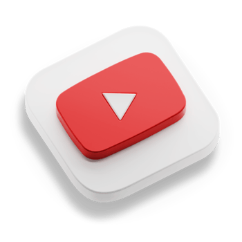 youtube app 3d concept logo icon isometric with round corner square base in transparent background isolated png