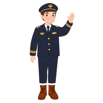 Illustration of a pilot. illustration. cartoon. png