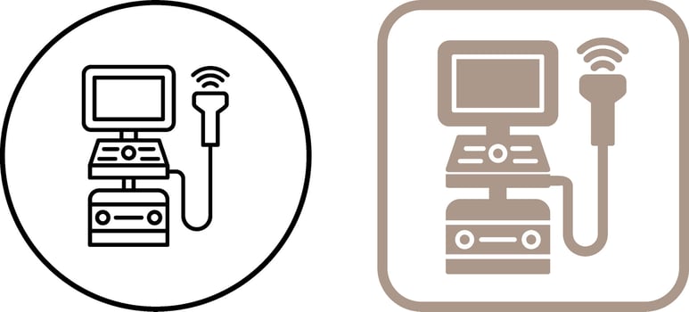 Ultrasound Machine Icon Design vector