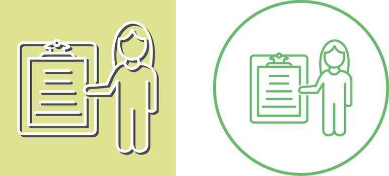 Unique Female Presenter Icon Design vector