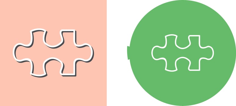 Unique Puzzle Piece Icon Design vector