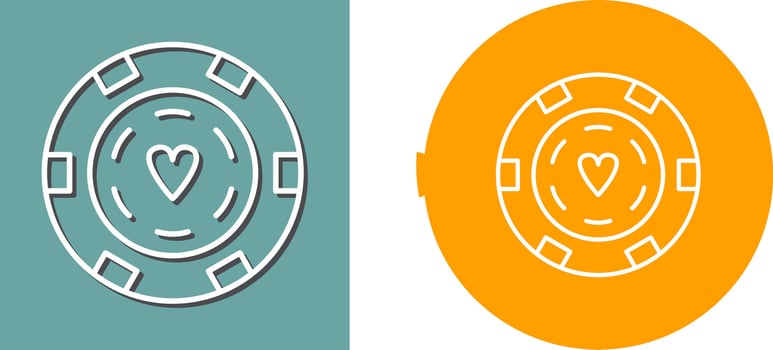 Unique Poker Chips Icon Design vector