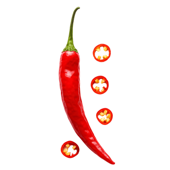 red hot chili pepper with slices of chili png