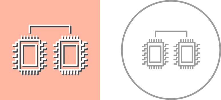 Processors Connected Icon Design vector