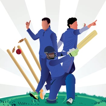 Colorful illustration of batsman player playing cricket vector