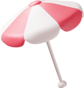 3d Red Beach Umbrella png