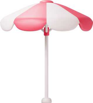 3d Red Beach Umbrella png