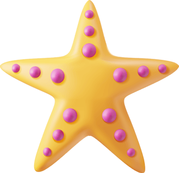 3d Orange Starfish Icon png