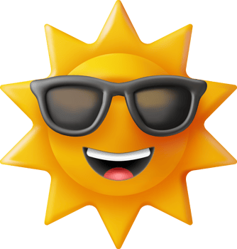 3D Sun Emoji Icon png