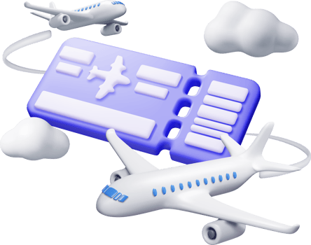 3d Airline Ticket or Boarding Pass and Airplane png