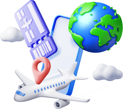 3d Airline Ticket, Airplane and Phone png