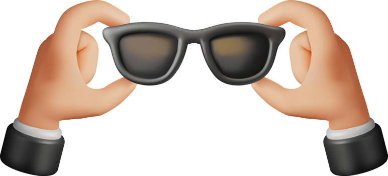 3d Black Sunglasses in Hand png