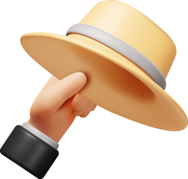 3d Unisex Straw Hat in Hand png