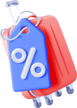 3d suitcase with blue price tag png