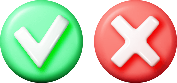 3D Right and Wrong Button png