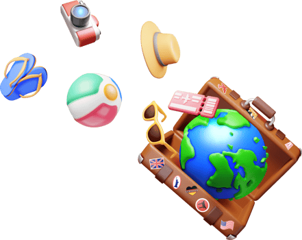 3D travel bag. Holiday or vacation. png