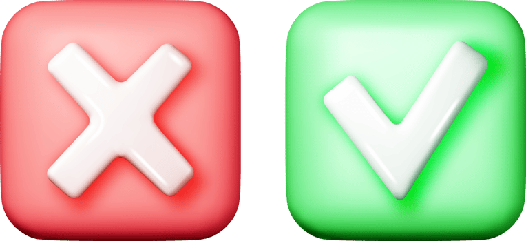 3D Right and Wrong Button png