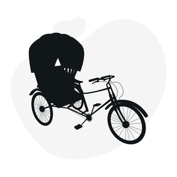 silhouette of rickshaw in Bangladesh and India vector