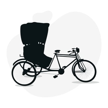 silhouette of rickshaw in Bangladesh and India vector